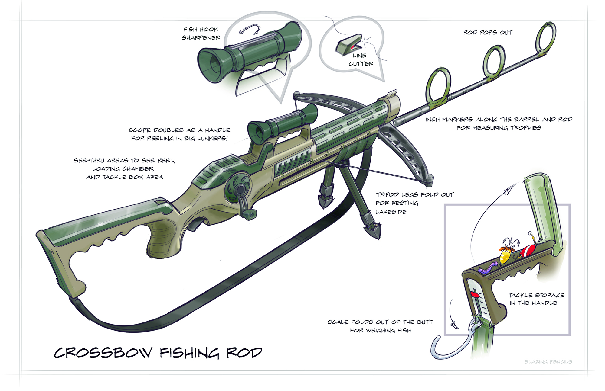 BLAZING PENCILS - Crossbow Fishingrod